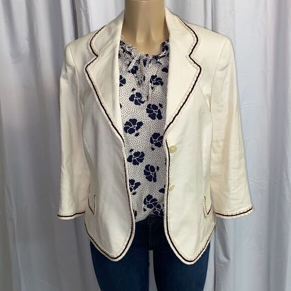 Anne Klein Cream and Trim Is Dark Blue Bla… - Picture 3 of 9